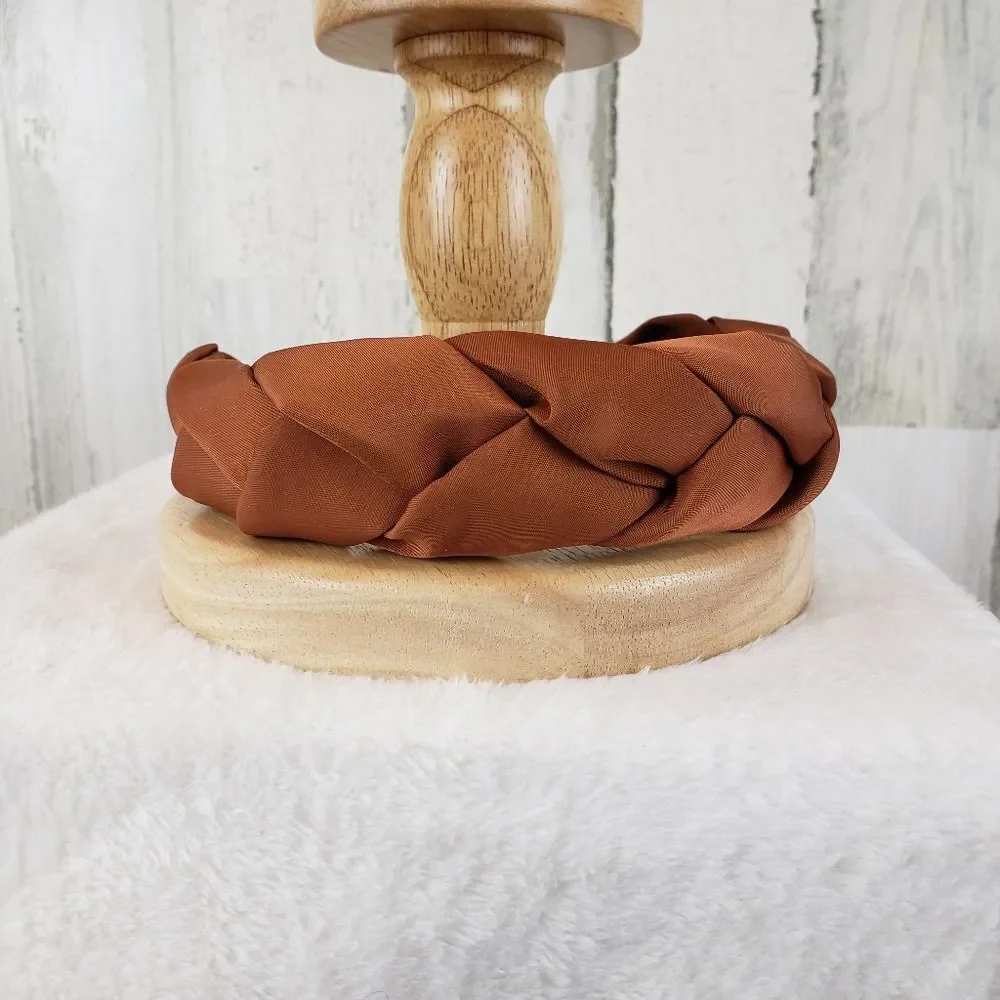 Brown Woven Braided Headband